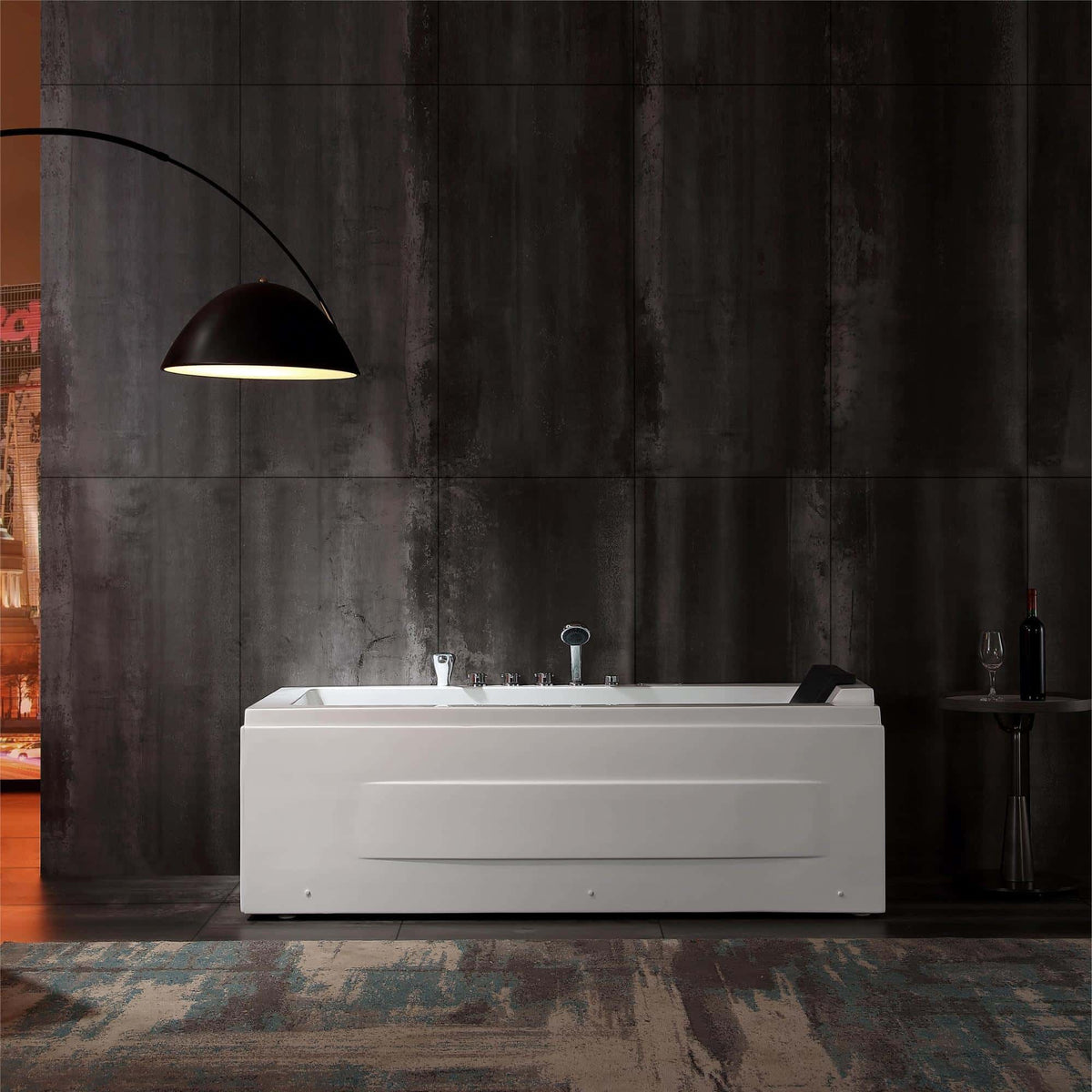 Empava 67 in. Whirlpool Rectangular Bathtub | EMPV-67JT351LED-massage bathtub-Empava-Nordica Sauna