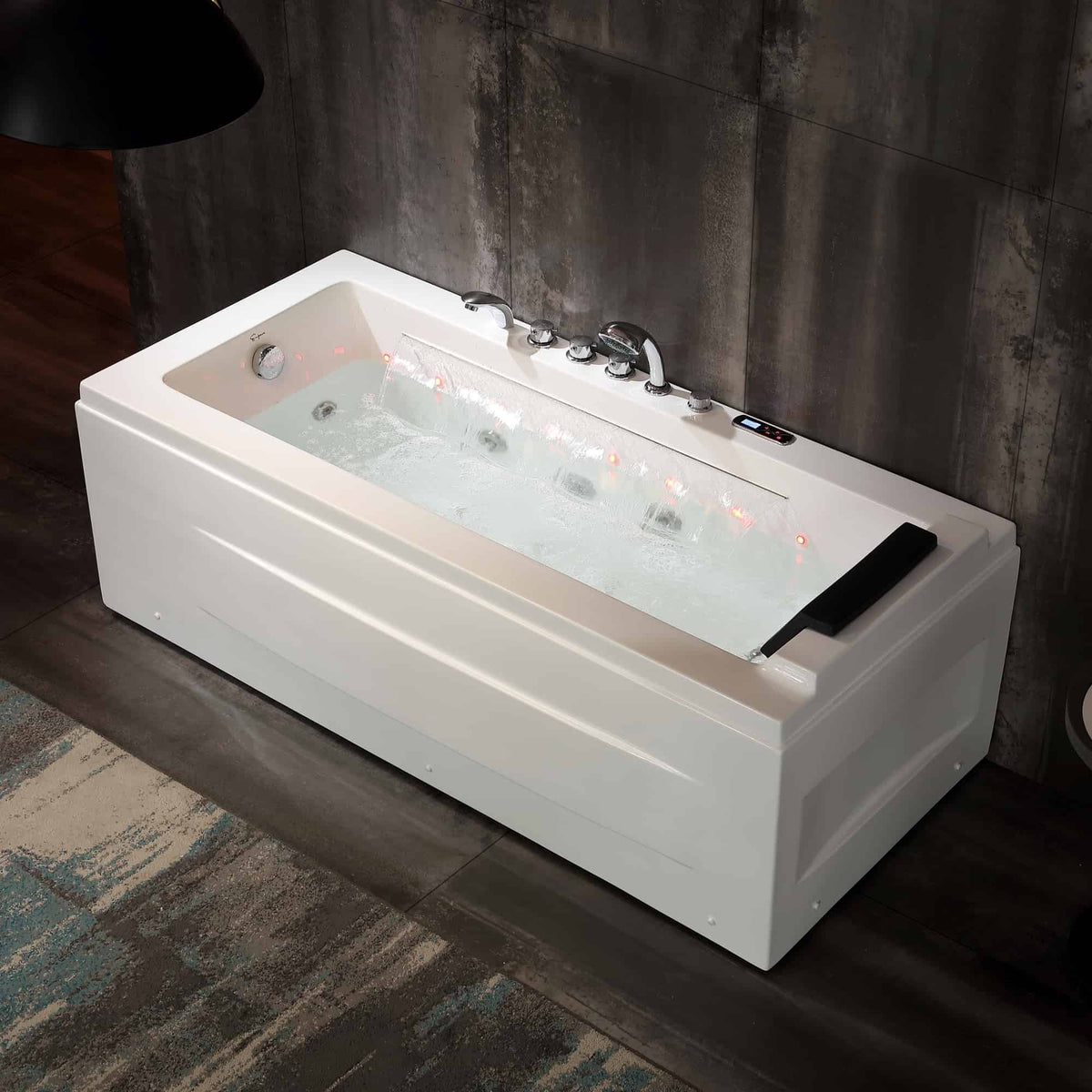 Empava 67 in. Whirlpool Rectangular Bathtub | EMPV-67JT351LED-massage bathtub-Empava-Nordica Sauna