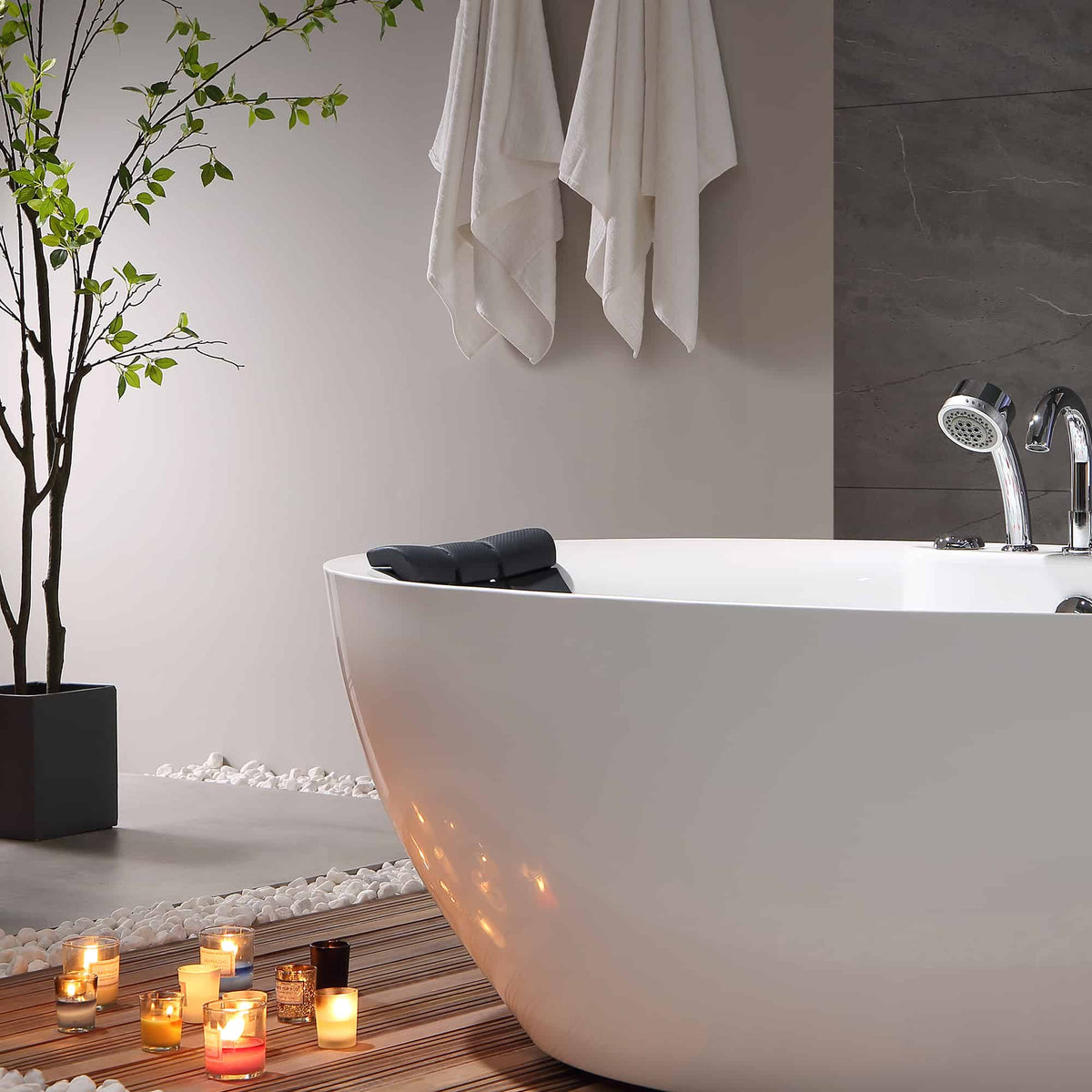 Empava 71 in. Whirlpool Freestanding Acrylic Bathtub | EMPV-71AIS14-Feestanding massage bathtub-Empava-Nordica Sauna