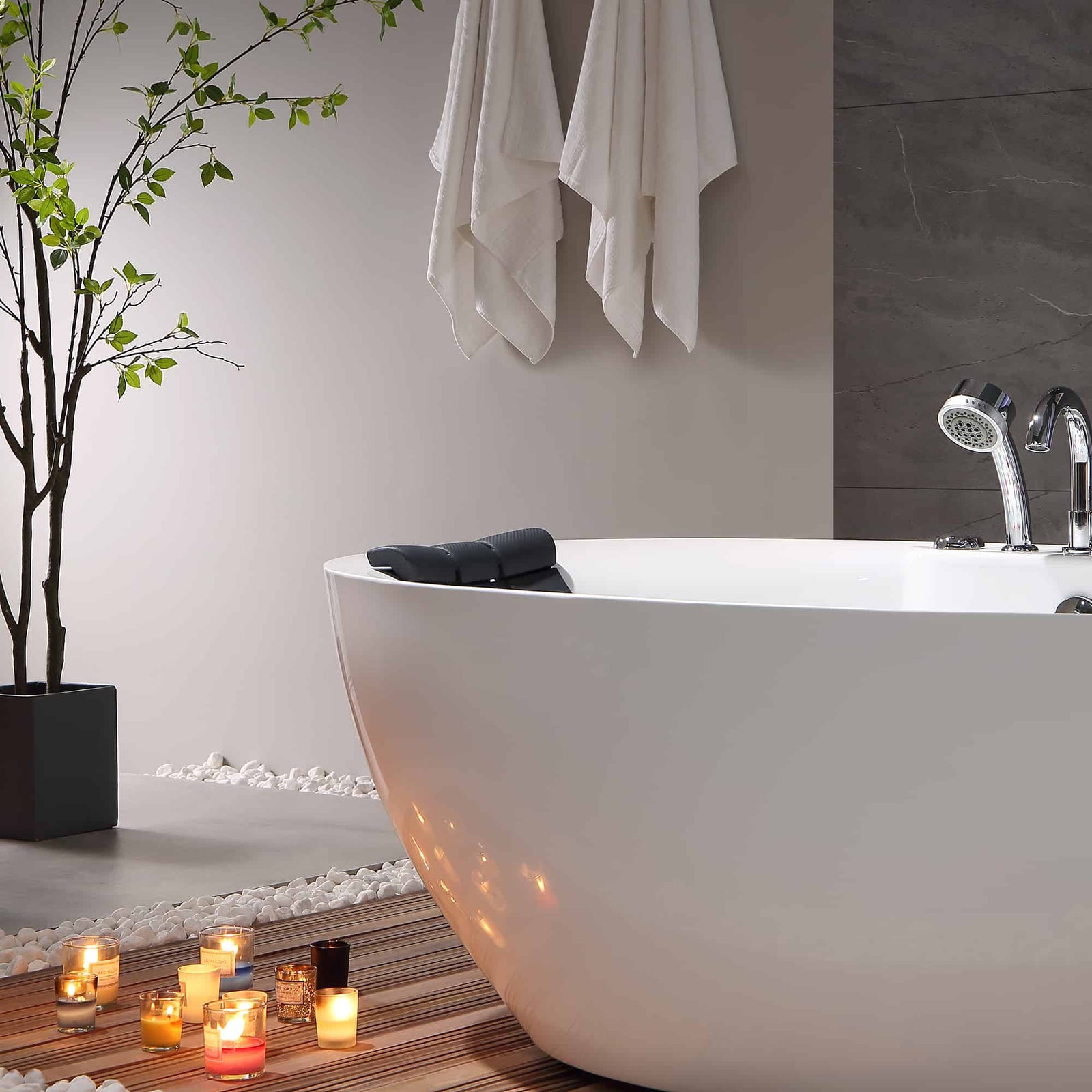 Empava 71 in. Whirlpool Freestanding Acrylic Bathtub | EMPV-71AIS14-Feestanding massage bathtub-Empava-Nordica Sauna