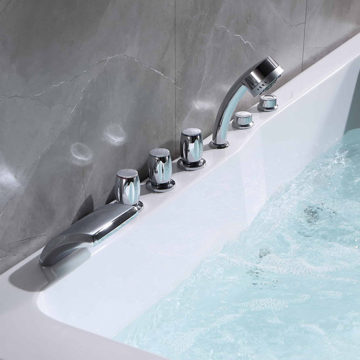 Empava 71 in. Acrylic Alcove Whirlpool Bathtub | EMPV-71JT667B-massage bathtub-Empava-Nordica Sauna
