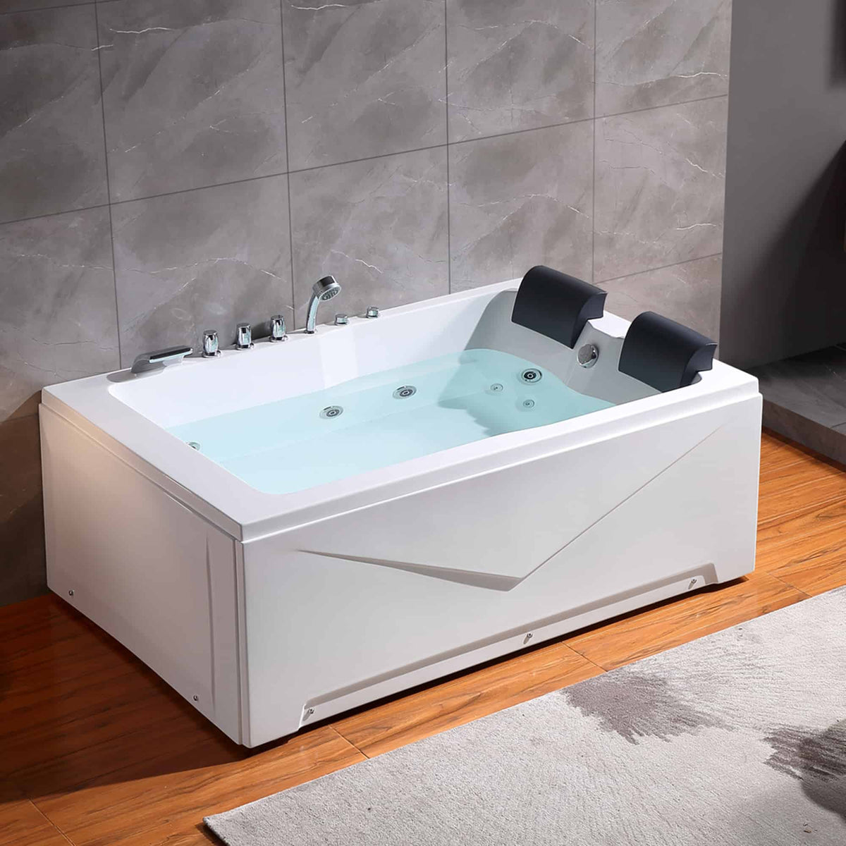 Empava 71 in. Acrylic Alcove Whirlpool Bathtub | EMPV-71JT667B-massage bathtub-Empava-Nordica Sauna