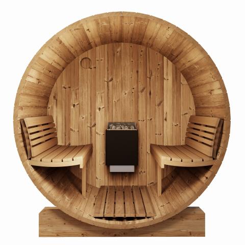 SaunaLife Model E8 Sauna Barrel | ERGO Series-Sauna-SaunaLife-No Rear Window-Nordica Sauna