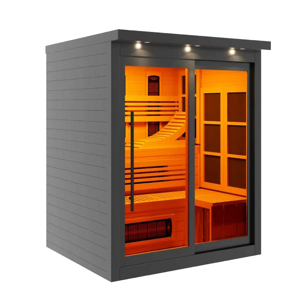 
Golden Designs 6-Person Black Full Spectrum Near Zero EMF FAR IR Sauna | GDI-6996-03-FS