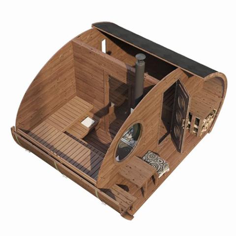 SaunaLife Model G11 Garden-Series Outdoor Home Sauna Kit -2 Room Sauna-Sauna-SaunaLife-Nordica Sauna