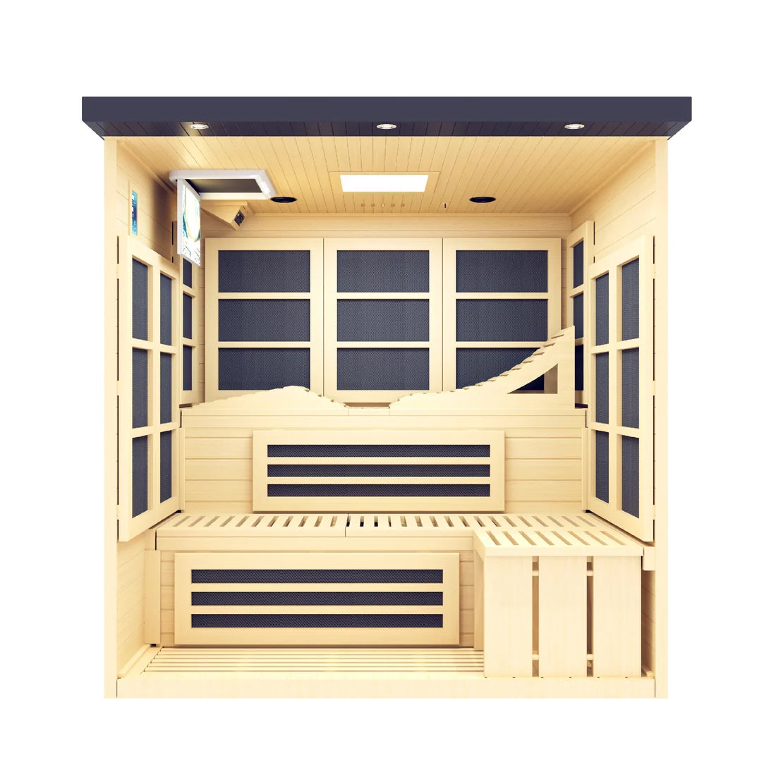 
Golden Designs 6-Person Near Zero EMF Far IR Sauna - Black Edition | GDI-6996-02