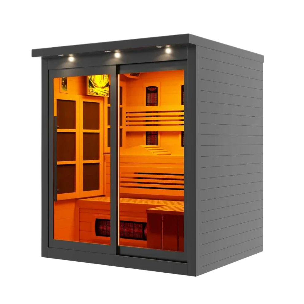 
Golden Designs 6-Person Black Full Spectrum Near Zero EMF FAR IR Sauna | GDI-6996-03-FS