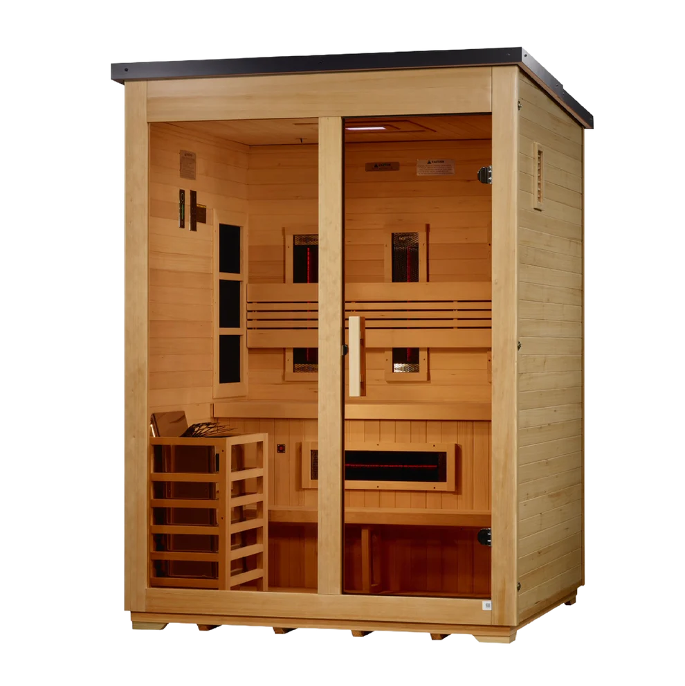 Golden Designs Carinthia 3-Person Full Spectrum Hybrid Outdoor Sauna | GDI-8023-01