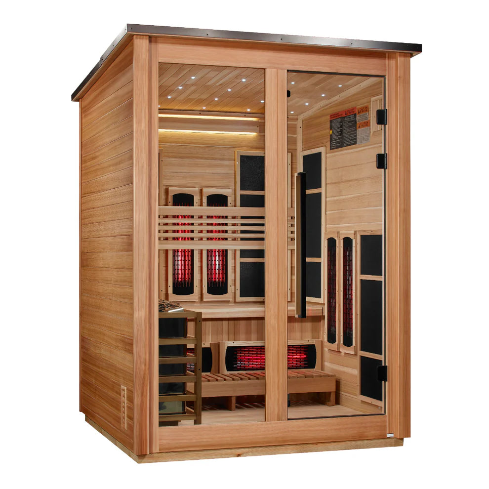 
Golden Designs Loviisa 3-Person Full Spectrum Hybrid Outdoor Sauna in Pacific Cedar | GDI-8523-02