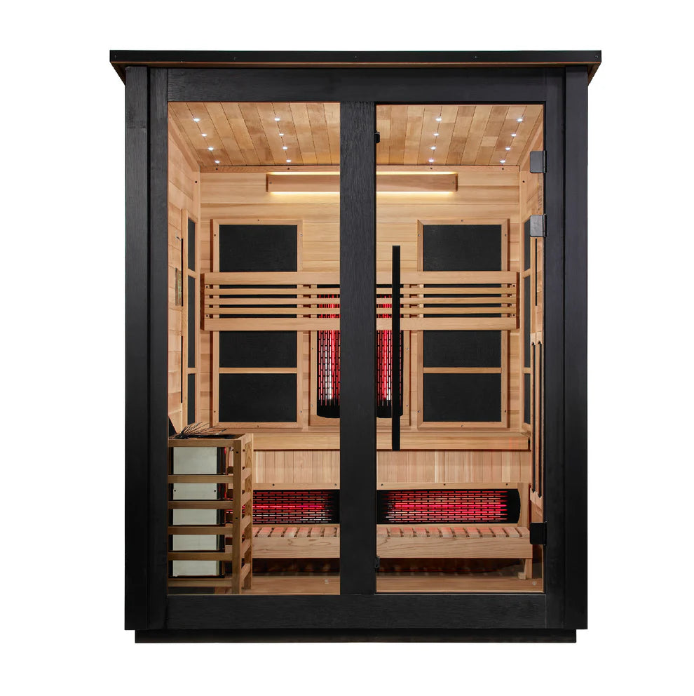 
Golden Designs Loviisa 3-Person Full Spectrum Hybrid Outdoor Sauna in 2 Tone | GDI-8523-03