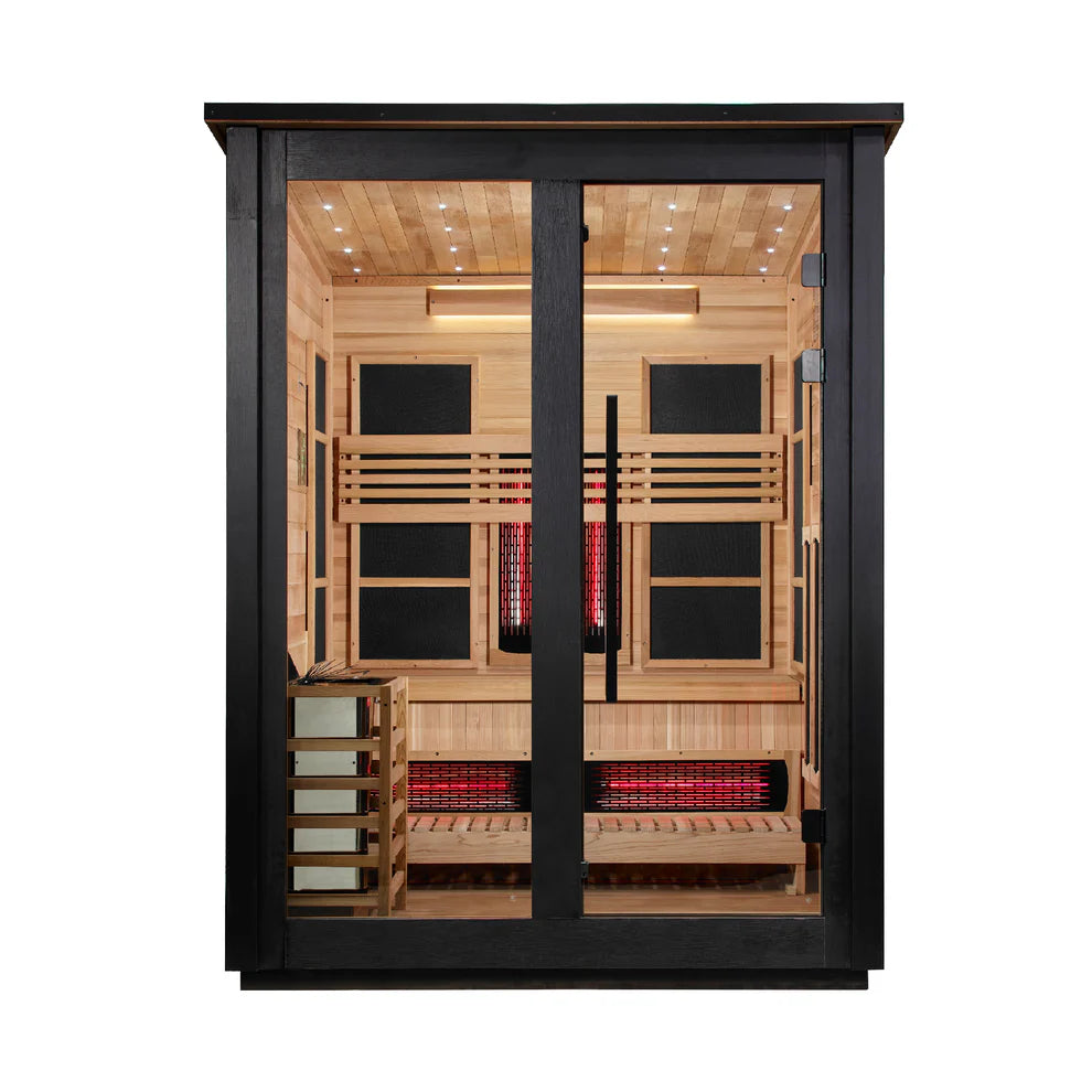 
Golden Designs Loviisa 3-Person Full Spectrum Hybrid Outdoor Sauna in Black | GDI-8523-04