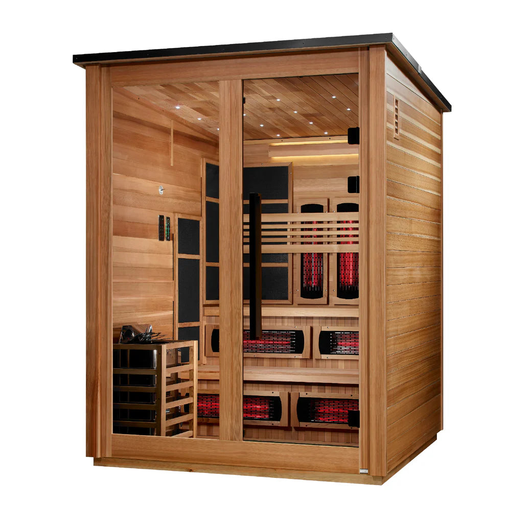 
Golden Designs Kaskinen 6-Person Full Spectrum Hybrid Outdoor Sauna in Pacific Cedar | GDI-8526-02