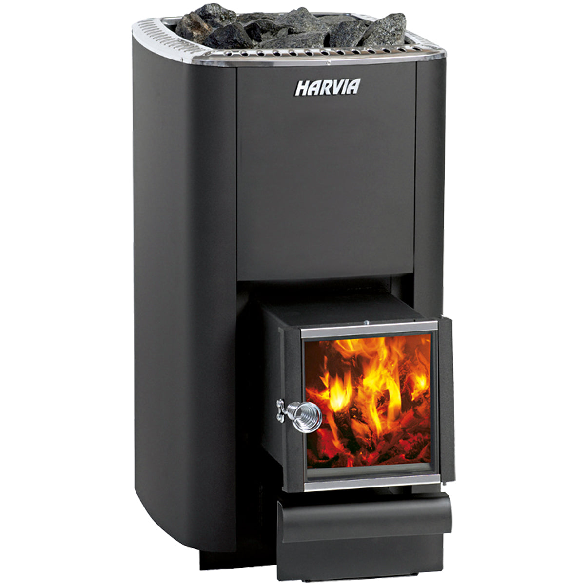 Harvia M Series Wood Stove Sauna Heater with Exterior Feed Package-Sauna Heater-Harvia-Black-