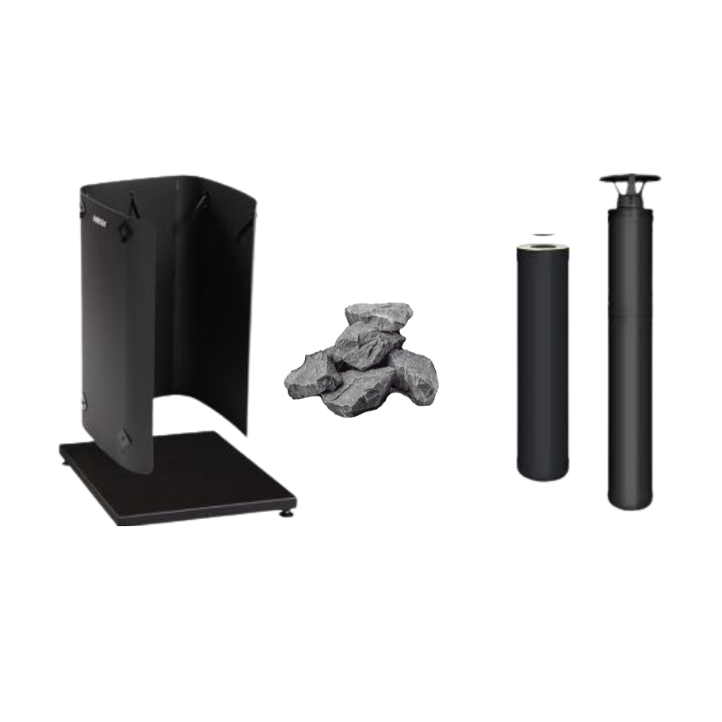 Harvia M3 Wood-Burning Stove Package-Sauna Heater-Harvia-Black-