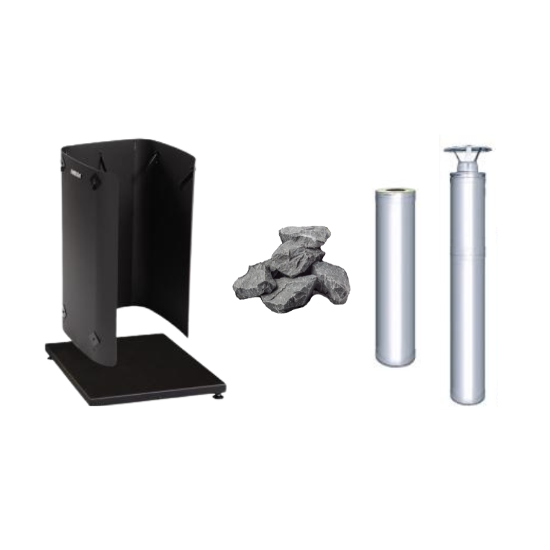 Harvia M3 Wood-Burning Stove Package-Sauna Heater-Harvia-Black-