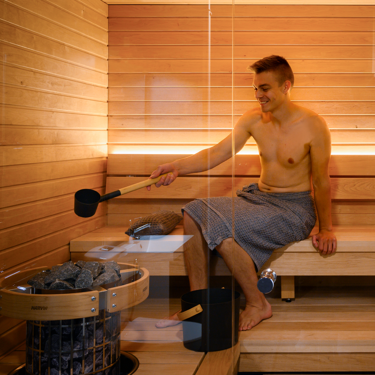 Harvia Cilindro PC60E 6kW Sauna Heater Package-Sauna Heater-Harvia-Standard Xenio CX30-