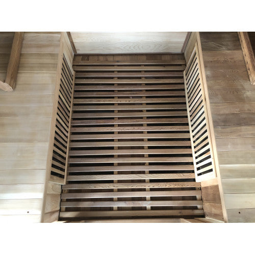 Sunray Roslyn 4-Person Cedar Sauna with Carbon Heaters and Side Bench Seating-Sauna-Sunray-Nordica Sauna