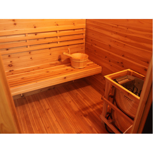 Sunray Denali 4-Person Contemporary Outdoor Sauna with 6kW Heater