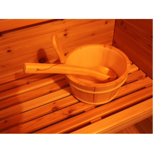 Sunray Denali 4-Person Contemporary Outdoor Sauna with 6kW Heater