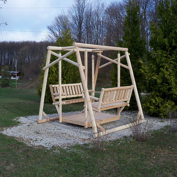 Dundalk Old Fashion Log Swing-Outdoor Furniture-Dundalk Leisurecraft-Nordica Sauna