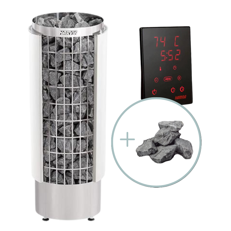 Harvia Cilindro PC110E Sauna Heater Package-Sauna Heater-Harvia-Standard Xenio CX45-