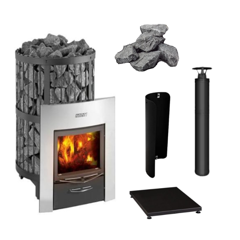 Harvia Legend 240 Duo 21kW Wood Burning Sauna Stove Package-Sauna Heater-Harvia-Stainless Steel-