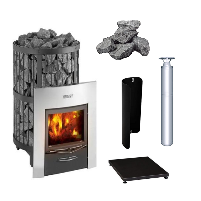 Harvia Legend 240 Duo 21kW Wood Burning Sauna Stove Package-Sauna Heater-Harvia-Stainless Steel-