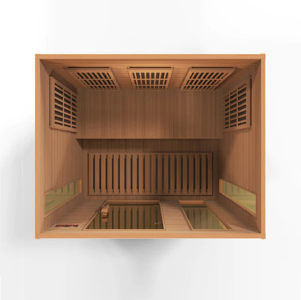 Golden Designs Maxxus 3-Person FAR Infrared Sauna Low EMF with Red Cedar | MX-K306-01 CED