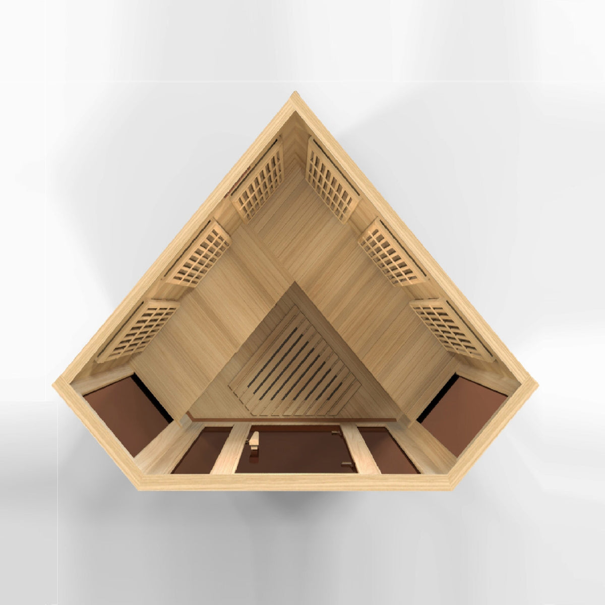 Golden Designs Maxxus 3-Person Corner FAR Infrared Sauna Carbon Low EMF with Canadian Hemlock | MX-K356-01