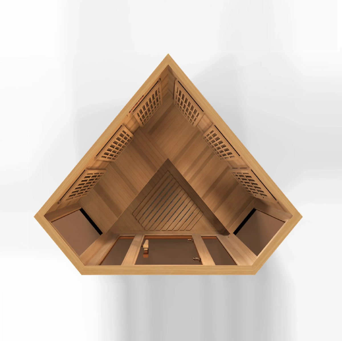 Golden Designs Maxxus Avignon 3-Person Corner Near Zero EMF FAR Infrared Sauna with Canadian Red Cedar | MX-K356-01-ZF CED