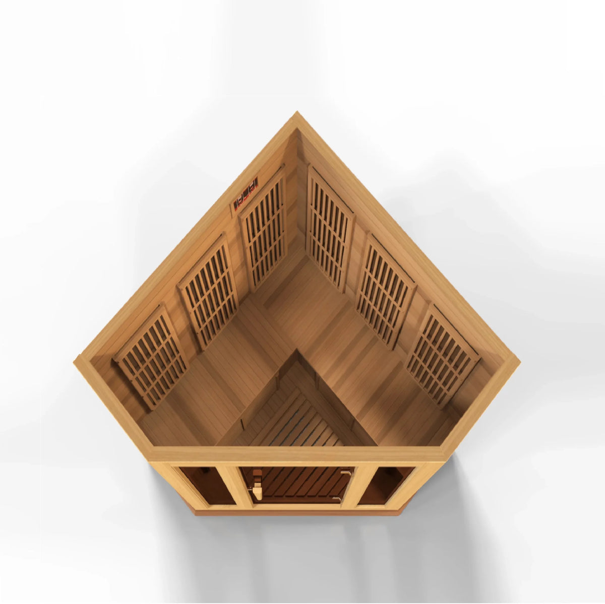 Golden Designs Maxxus Avignon 3-Person Corner Near Zero EMF FAR Infrared Sauna with Canadian Red Cedar | MX-K356-01-ZF CED