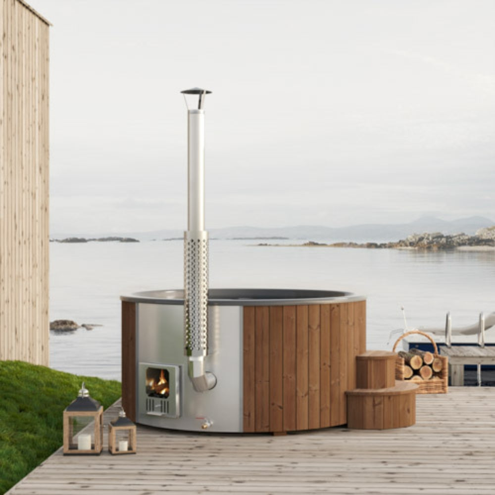 SaunaLife S6 Soak Series 7 Person Wood Burning Hot Tub