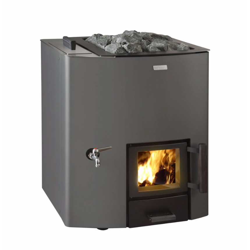 Narvi NC 20 Sauna Heater with watertank-Wood-Burning Heaters-Narvi-Watertank Left-Nordica Sauna