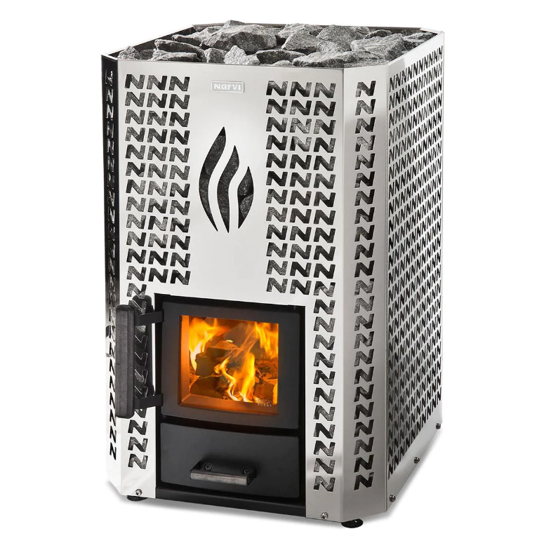 Narvi Stony 20 Sauna Heater-Wood-Burning Heaters-Narvi-Stainless-Nordica Sauna