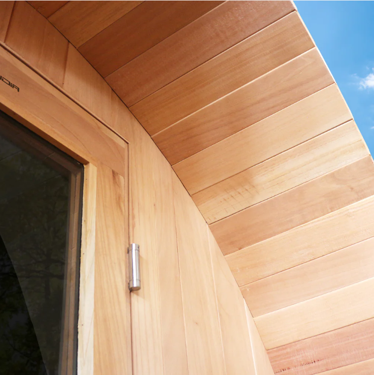 Scandia Electric Barrel Sauna with Canopy-Sauna-Scandia-Wood-6'W x 5'D x 6'H-Nordica Sauna