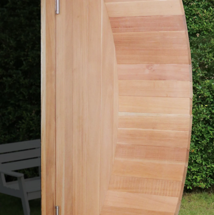 Scandia Electric Barrel Sauna with Canopy-Sauna-Scandia-Wood-6'W x 5'D x 6'H-Nordica Sauna