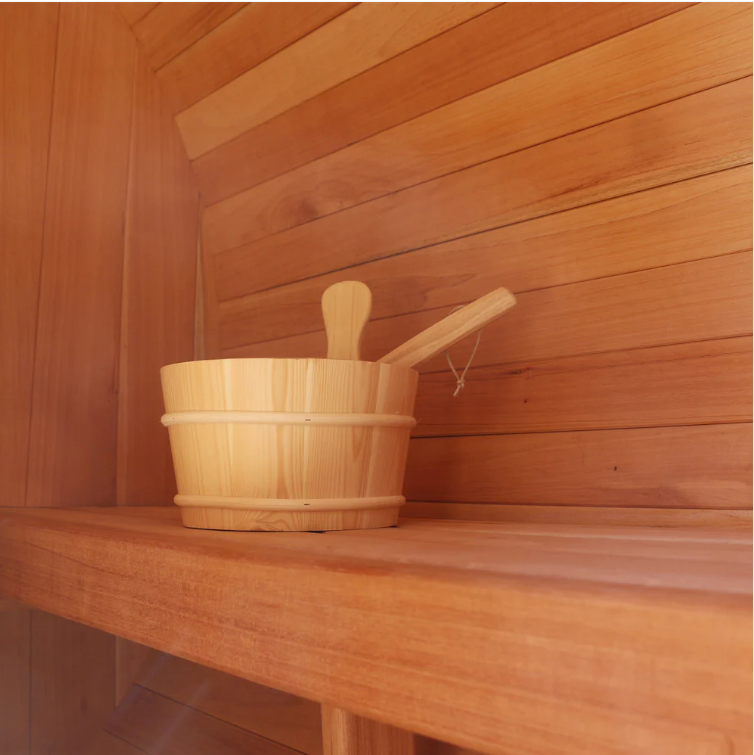 Scandia Electric Barrel Sauna with Canopy-Sauna-Scandia-Wood-6'W x 5'D x 6'H-Nordica Sauna
