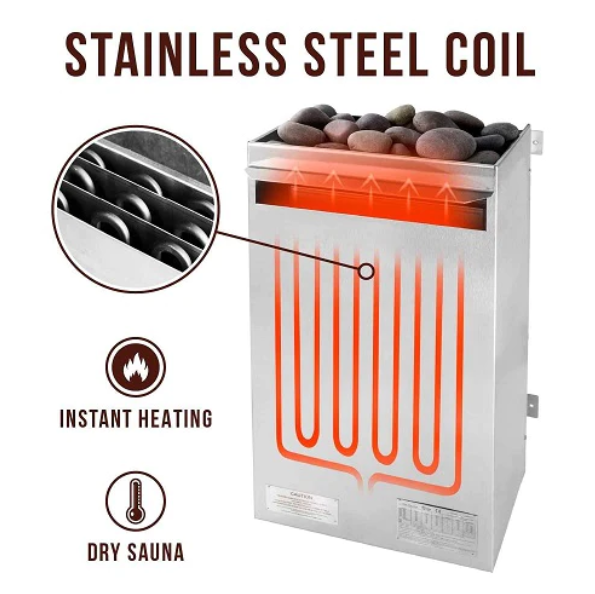 Scandia Electric Ultra Sauna Heater - Large 480V - 3P-Sauna Heater-Scandia-60 Min - Thermostat on Control Box-18 kW-Nordica Sauna