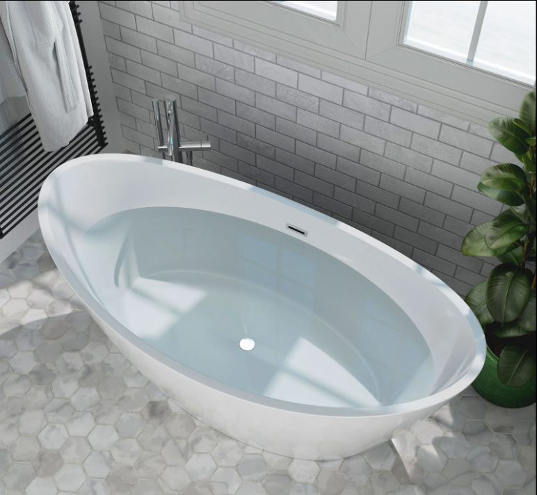 Empava 59 in. Freestanding Soaking Bathtub | EMPV-59FT1518-Feestanding bathtub-Empava-Nordica Sauna