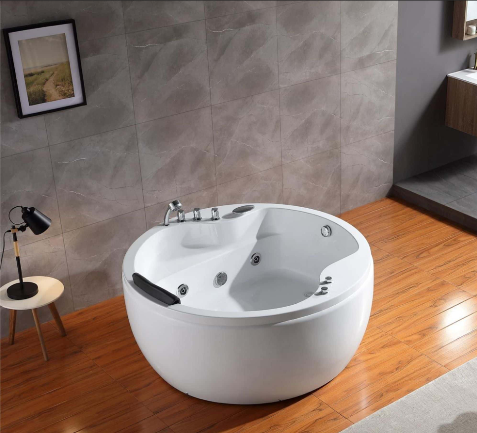 Empava 59 in. Round Whirlpool Bathtub | EMPV-59JT005-massage bathtub-Empava-Nordica Sauna