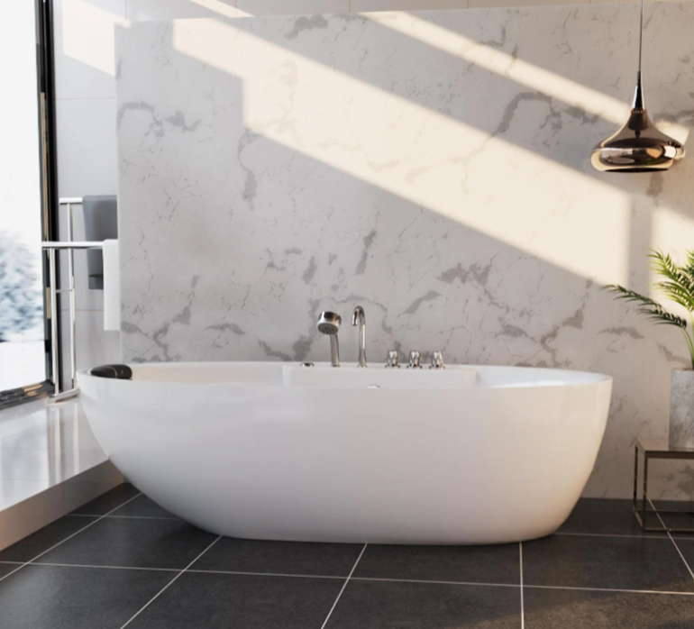 Empava 59 in. Whirlpool Freestanding Acrylic Bathtub | EMPV-59AIS12-Feestanding massage bathtub-Empava-Nordica Sauna