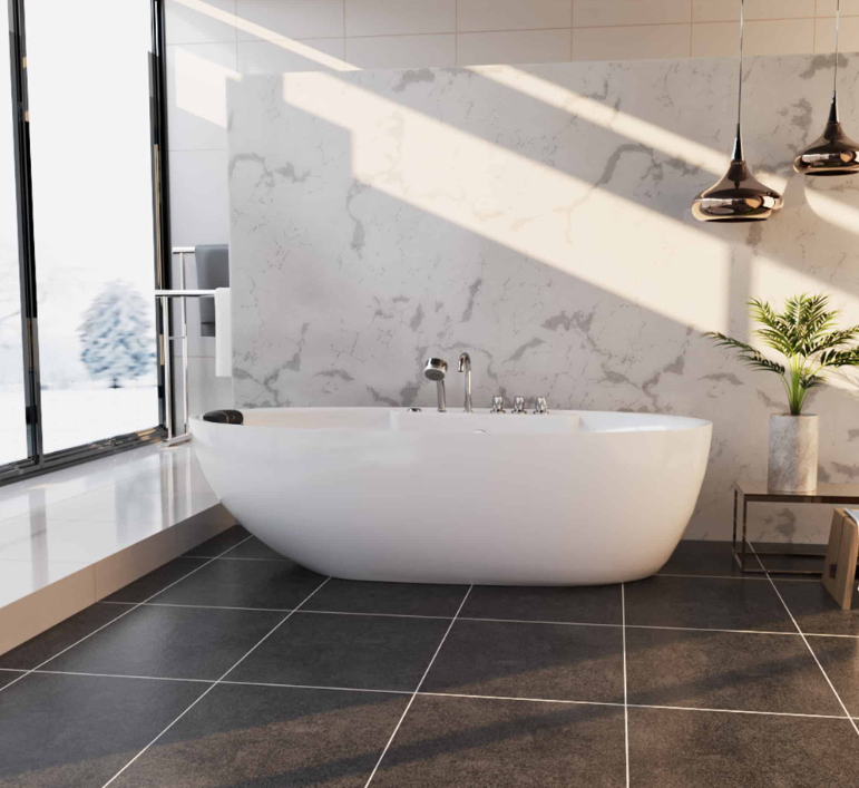Empava 59 in. Whirlpool Freestanding Acrylic Bathtub | EMPV-59AIS12-Feestanding massage bathtub-Empava-Nordica Sauna