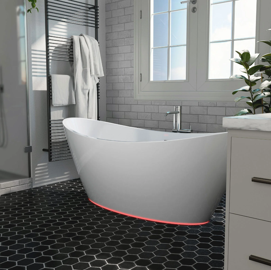 Empava 67 in. Freestanding Soaking Bathtub with LED | EMPV-67FT1518LED-Feestanding bathtub-Empava-Nordica Sauna
