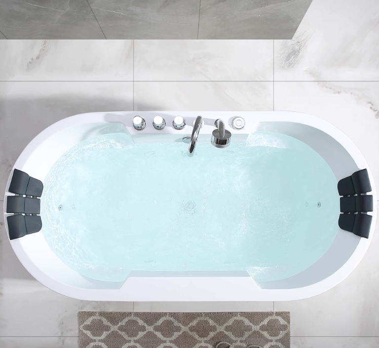 Empava 67 in. Whirlpool Acrylic Freestanding Bathtub | EMPV-67AIS17-Feestanding massage bathtub-Empava-Nordica Sauna