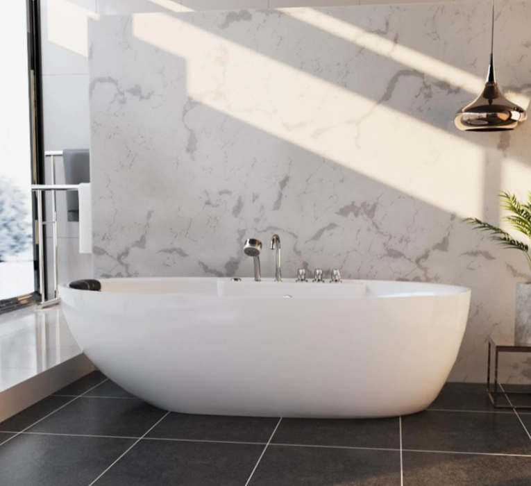Empava 67 in. Whirlpool Freestanding Acrylic Bathtub | EMPV-67AIS13-Feestanding massage bathtub-Empava-Nordica Sauna