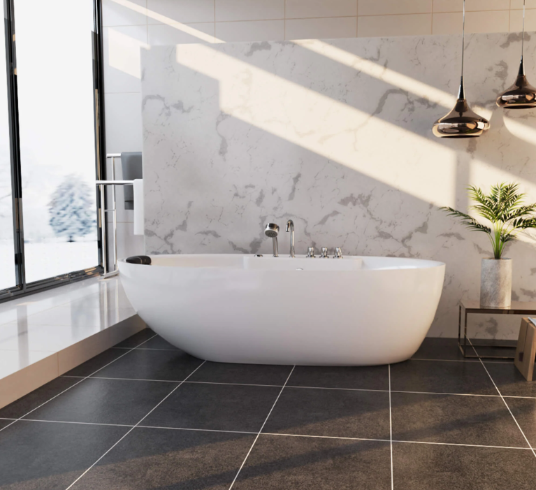 Empava 67 in. Whirlpool Freestanding Acrylic Bathtub | EMPV-67AIS13-Feestanding massage bathtub-Empava-Nordica Sauna