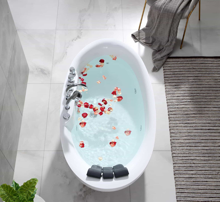 Empava 67 in. Whirlpool Freestanding Acrylic Bathtub | EMPV-67AIS13-Feestanding massage bathtub-Empava-Nordica Sauna