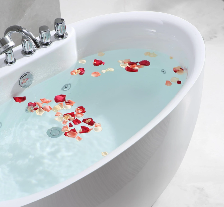 Empava 67 in. Whirlpool Freestanding Acrylic Bathtub | EMPV-67AIS13-Feestanding massage bathtub-Empava-Nordica Sauna