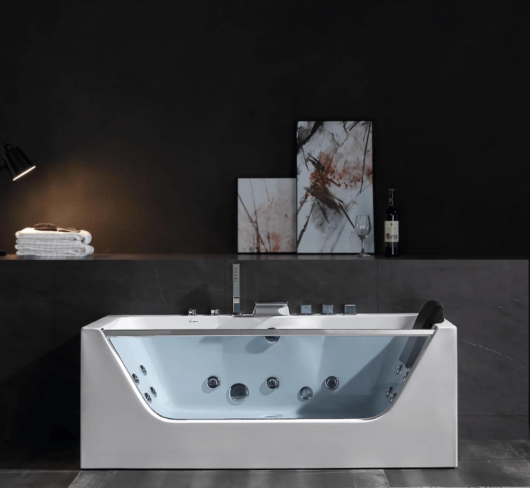 Empava 67 in. Whirlpool Rectangular Bathtub | EMPV-67JT408LED-massage bathtub-Empava-Nordica Sauna