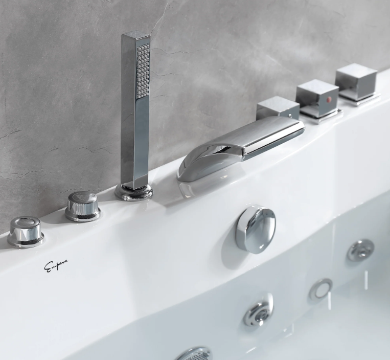 Empava 67 in. Whirlpool Rectangular Bathtub | EMPV-67JT408LED-massage bathtub-Empava-Nordica Sauna